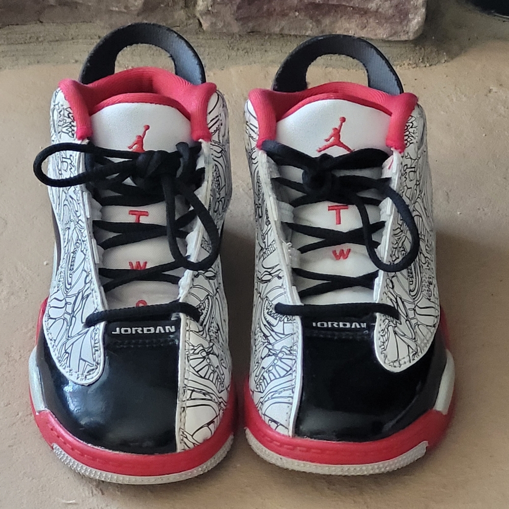 Nike Air Jordan Dub Zero Black, White and Red Boy's Sneakers Size US 10.5C